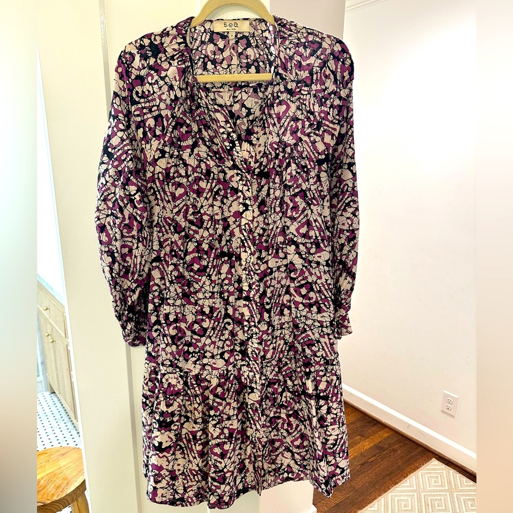 Sea NY dress - size Medium
Purple and Black Casual Bishop Sleeve Dress